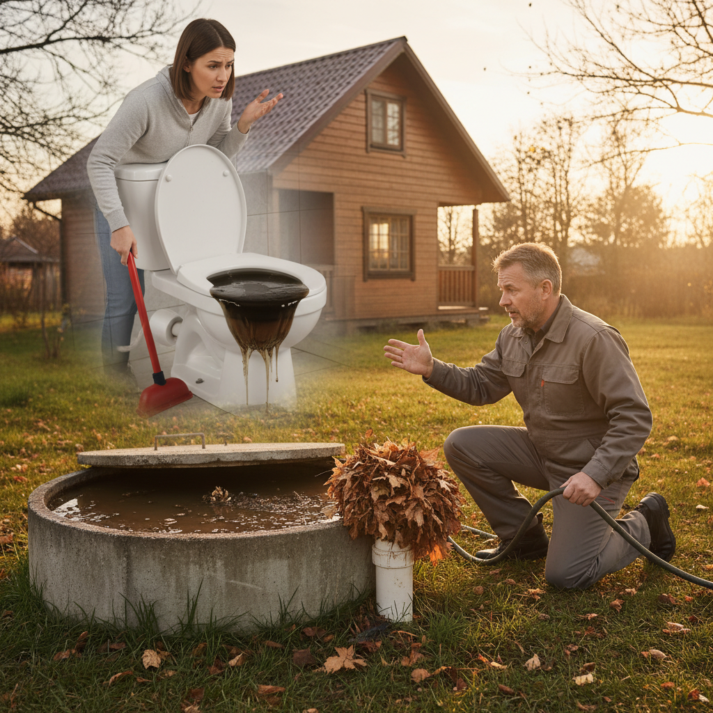 фото Что делать, если септик установлен, но в доме пропал смыв в унитазе