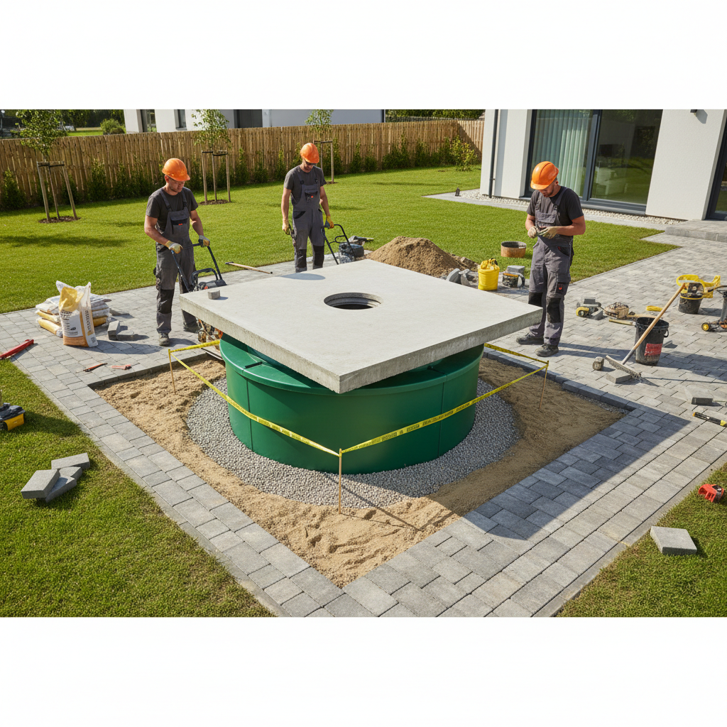 фото Как защитить септик от повреждений при укладке тротуарной плитки