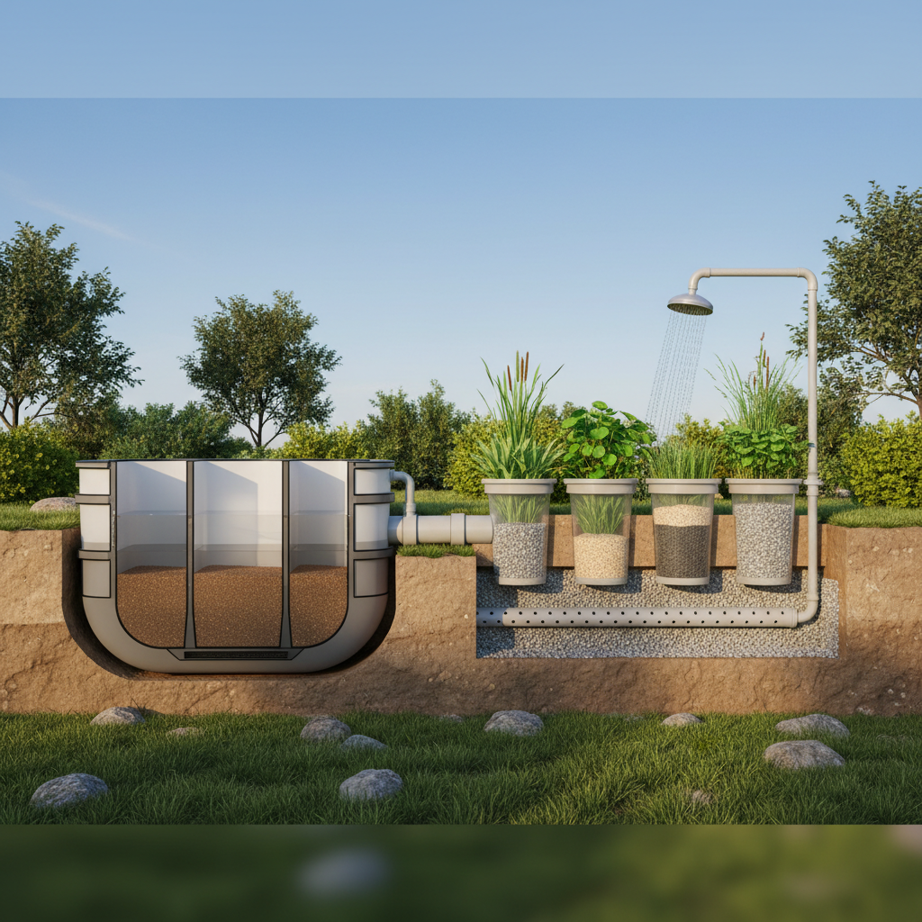 фото Септик и система утилизации отходов из душа: как избежать засоров