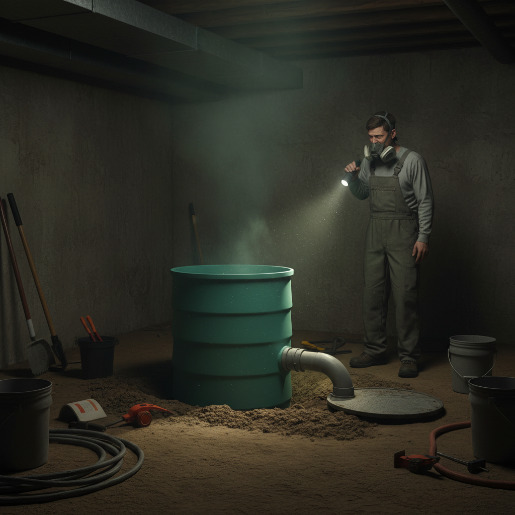 фото Что делать, если септик установлен, но в доме появился запах в подвале